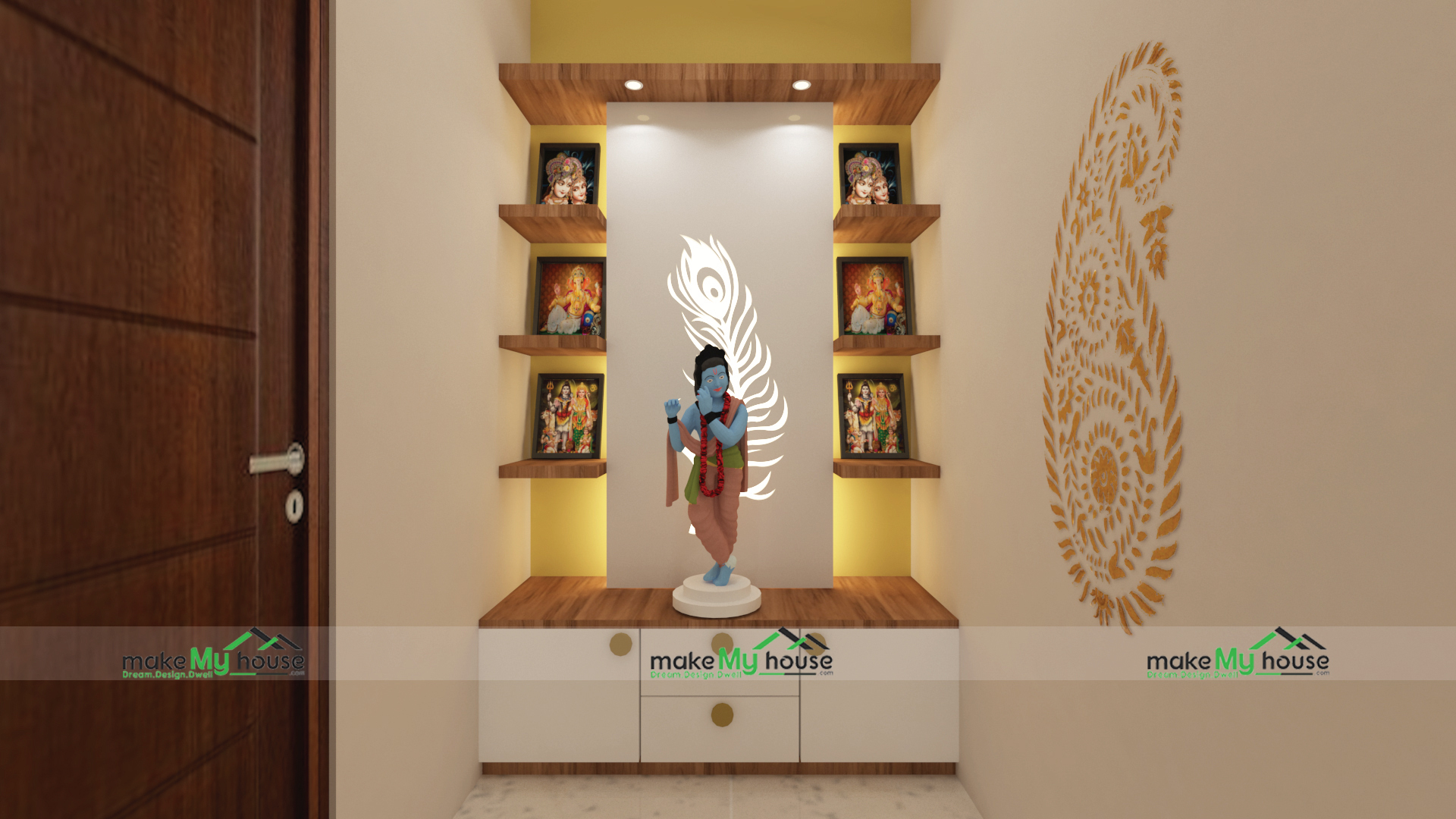 Puja Room Interior Design For Indian Homes | Latest & Trendy