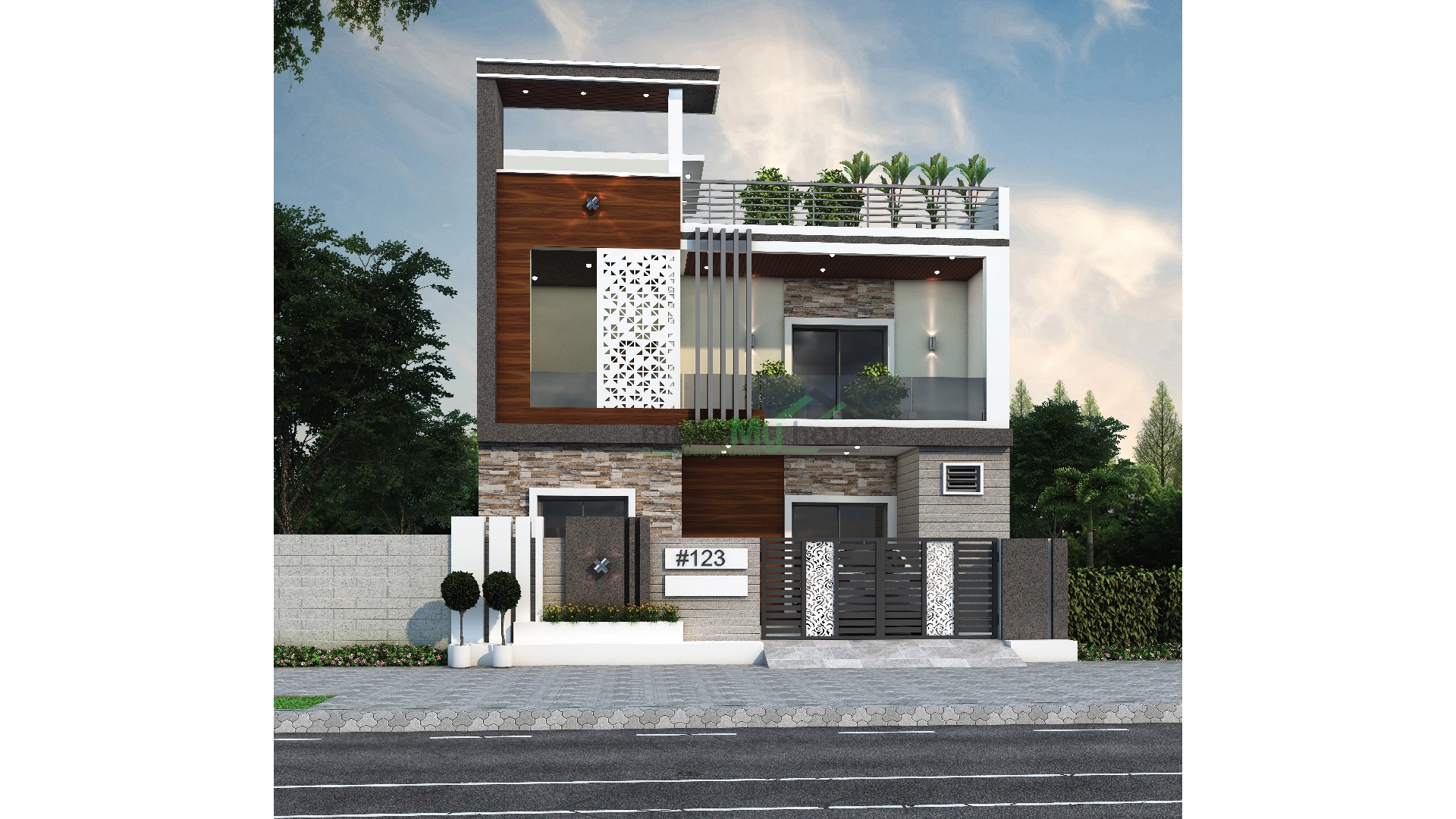 3d house two floor design