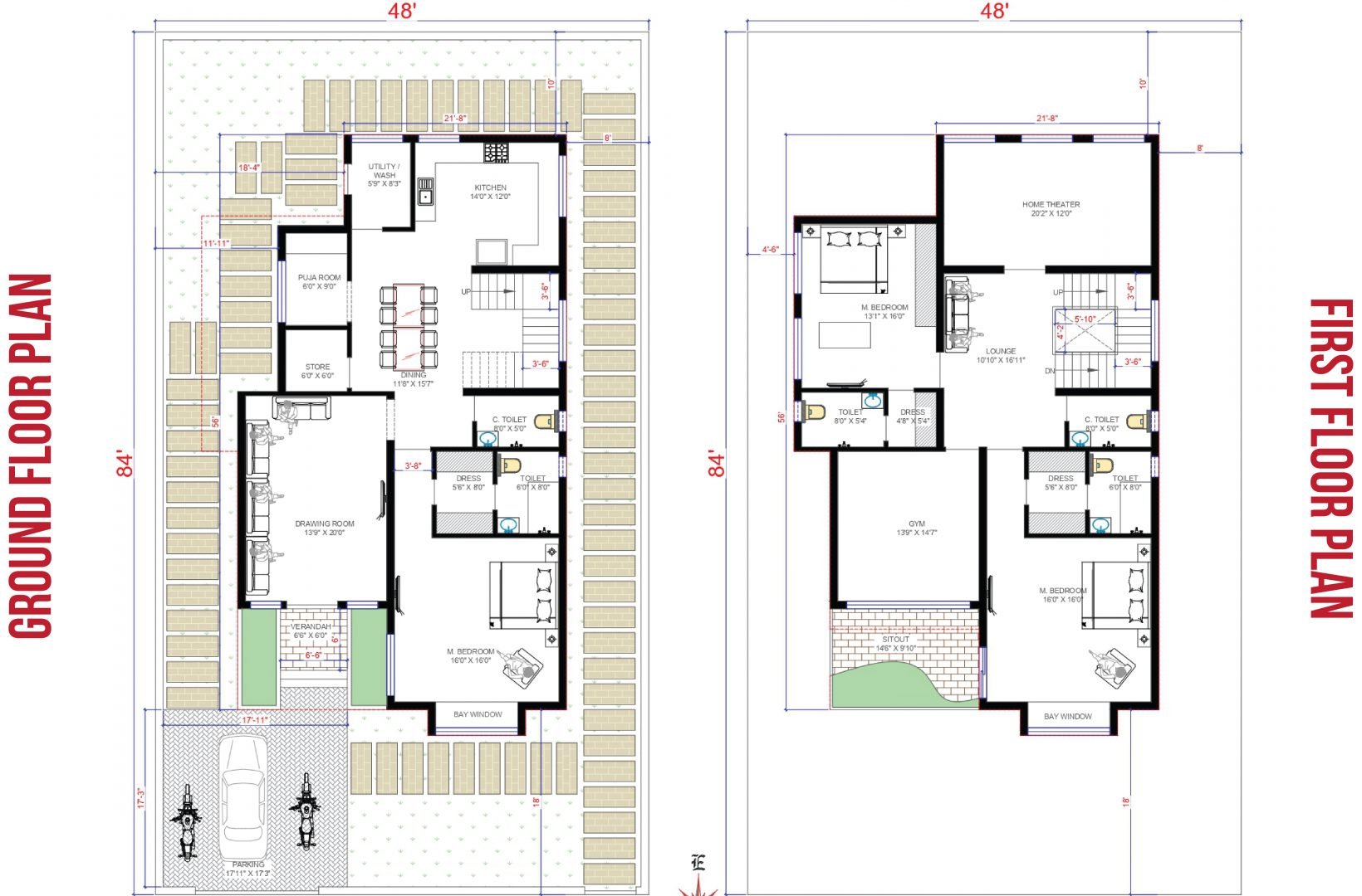 50 x 80 open floor plan 