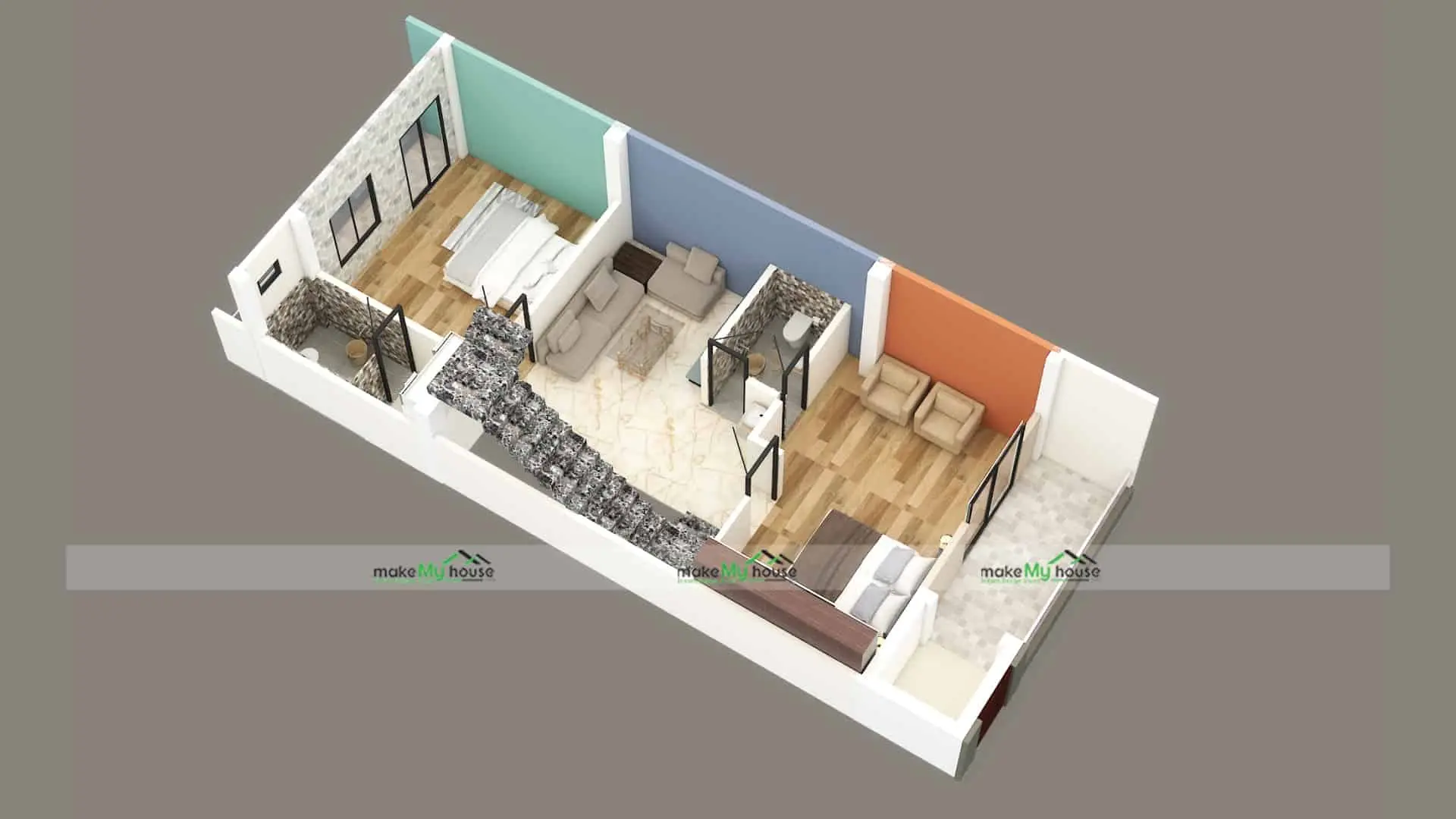 30*40 house plan 3d