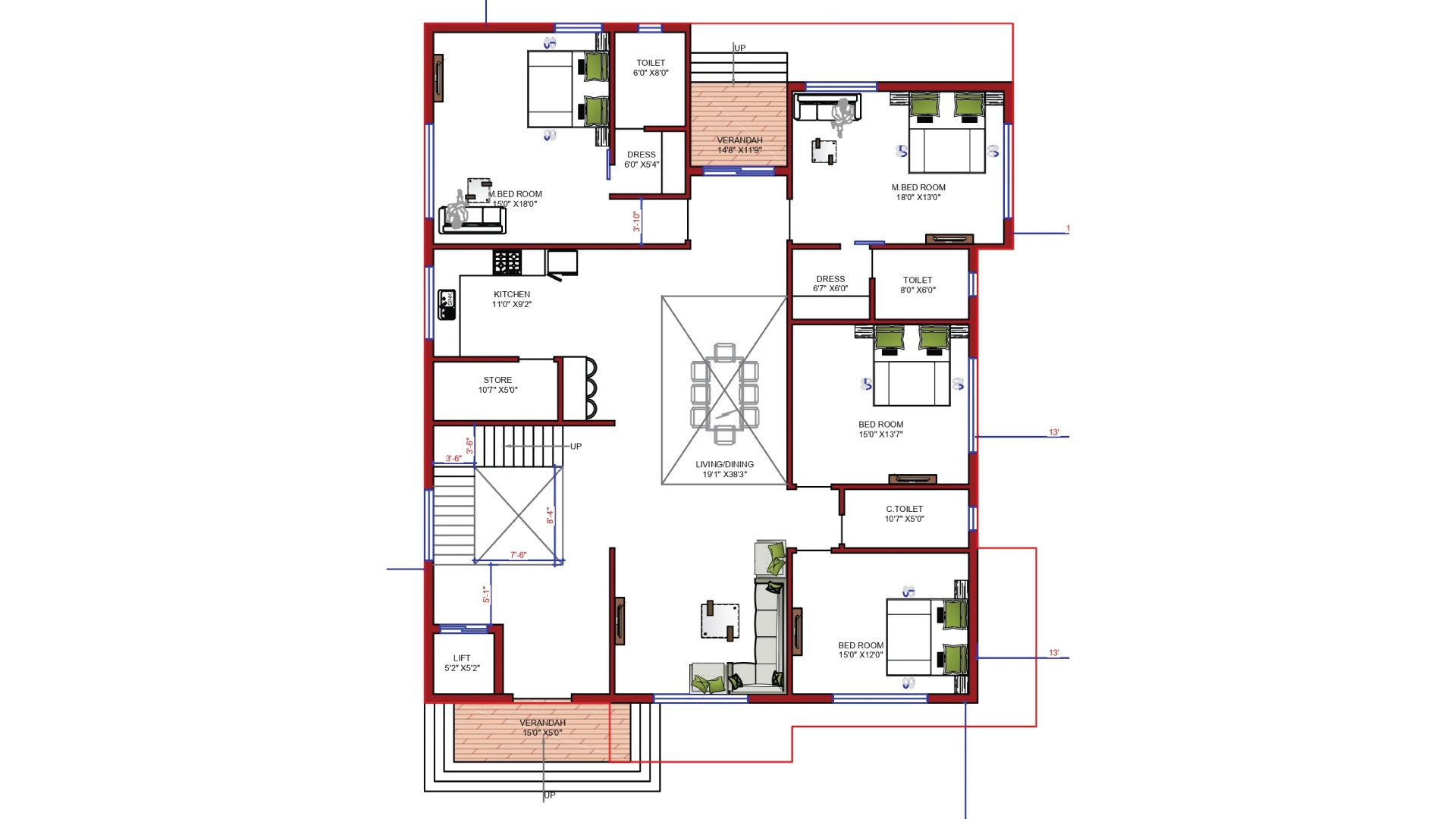 Simplex floor plan