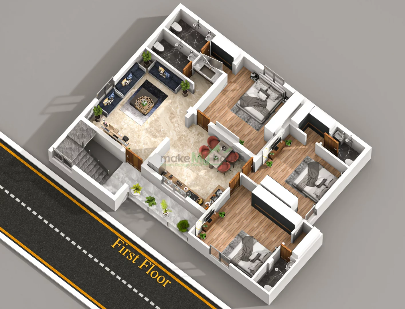 3BHK House Plan with Smart Layout Ideas