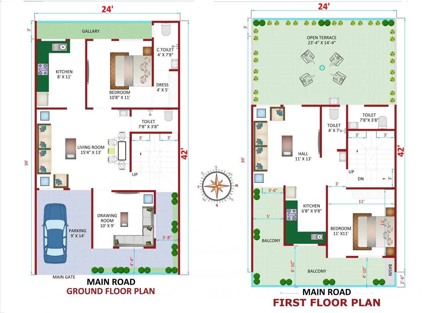 North Facing House Plan as per Vastu