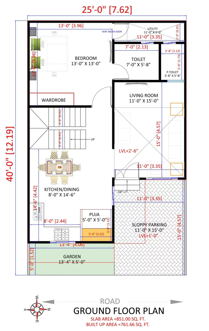 East Facing House Plan as per Vastu