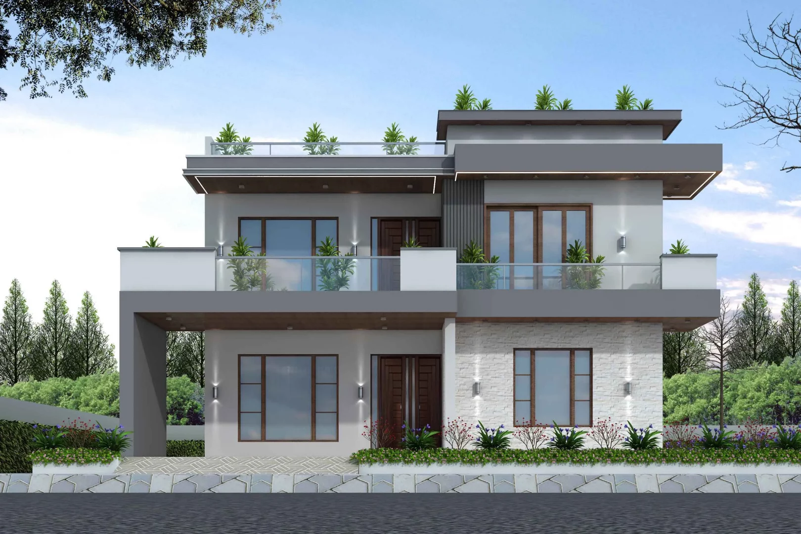 Duplex House Plan: Interior & Elevation Ideas