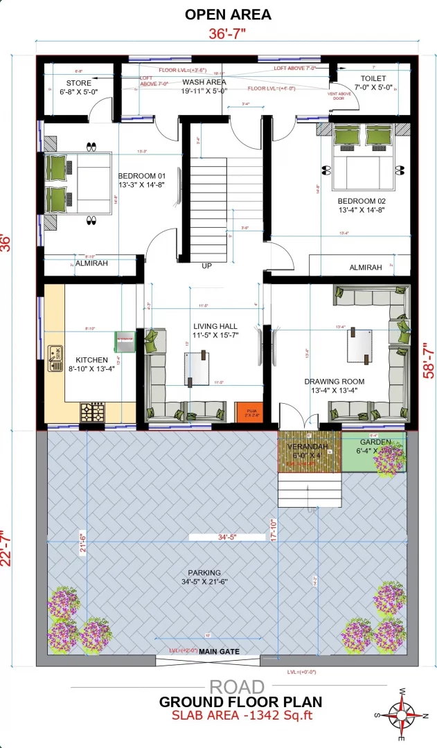 Budget-Friendly 2-Bedroom Tiny House Plans