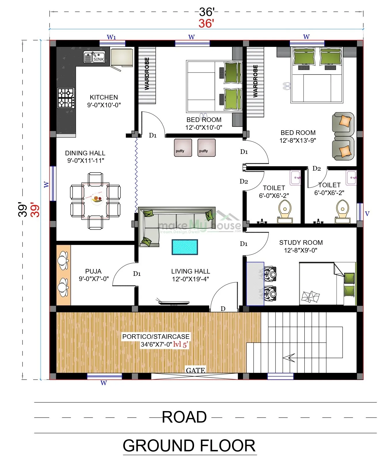 Budget-Friendly 2-Bedroom Tiny House Plans