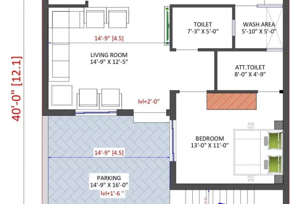 30x40 House Plans with Modern Design India