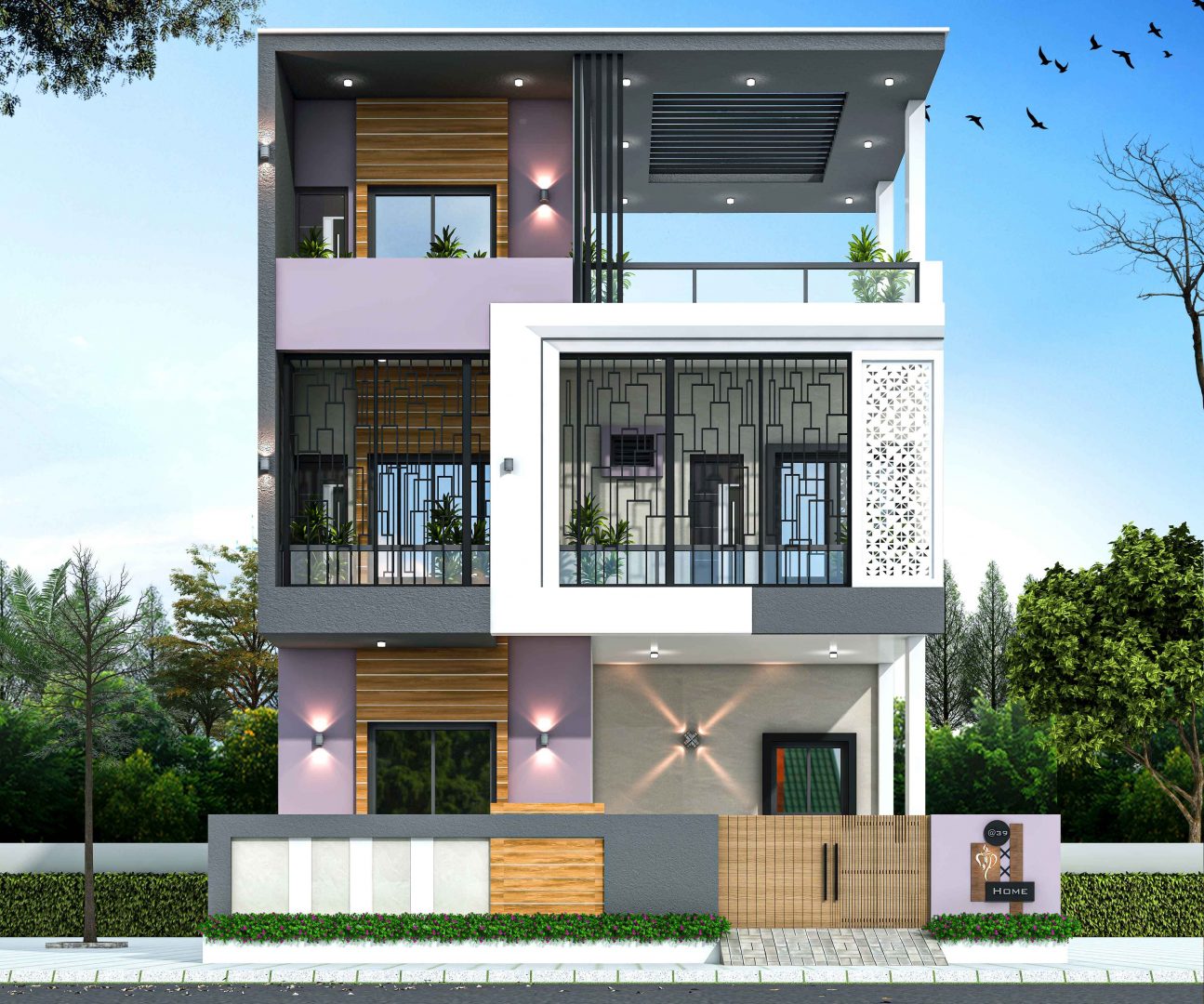 Duplex House Plan Design with Interior & Elevation